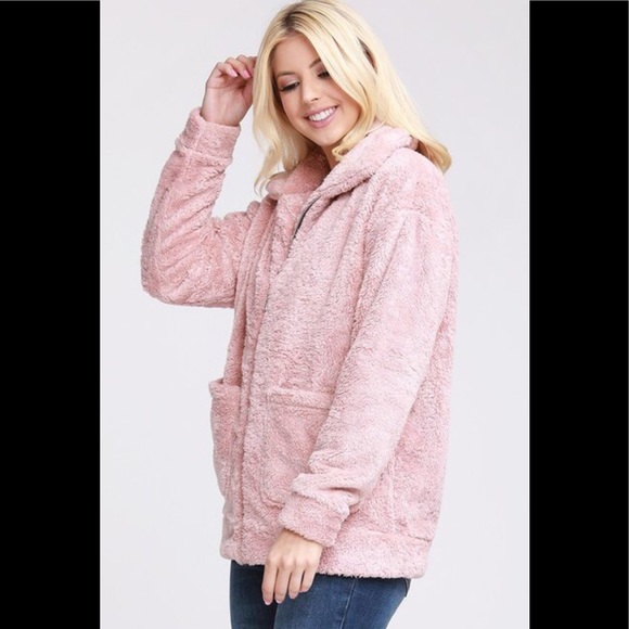 2 for $40❤️soft mauve Sherpa jacket - Picture 4 of 7